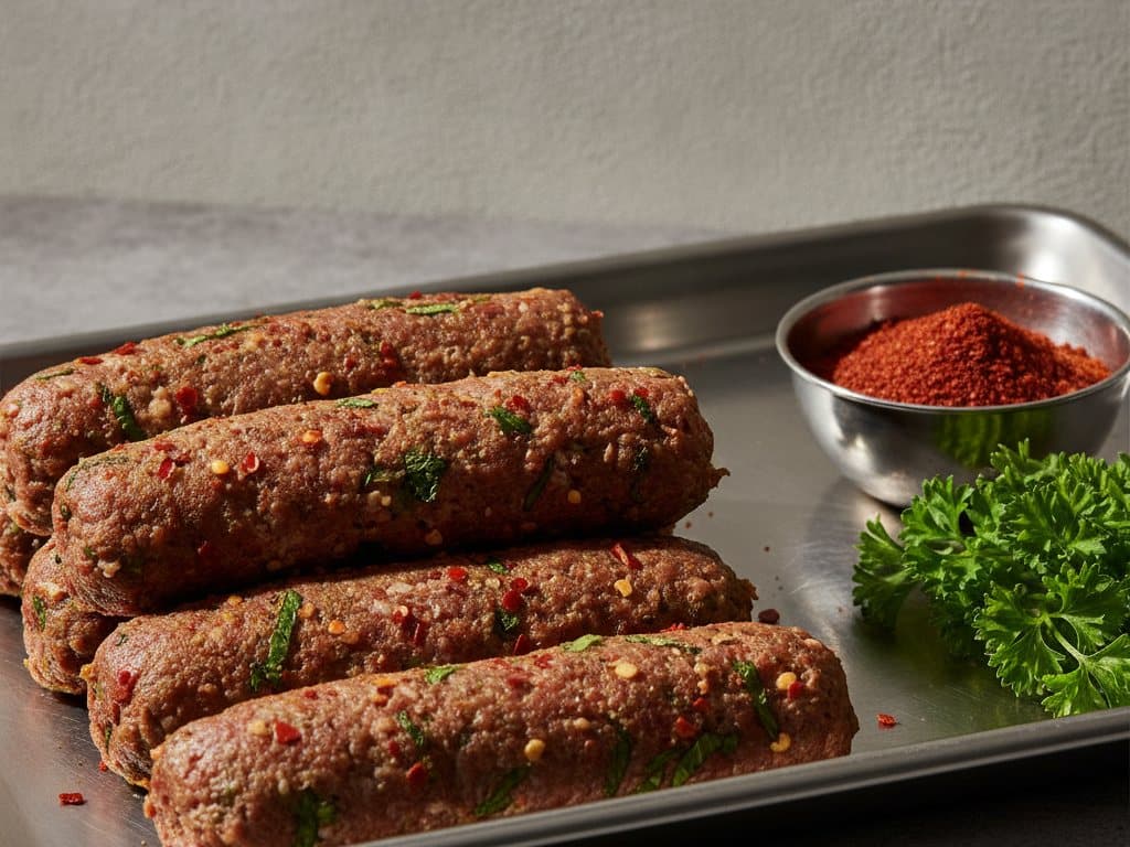 Mélange d'épices à kefta et viande hachée assaisonnée