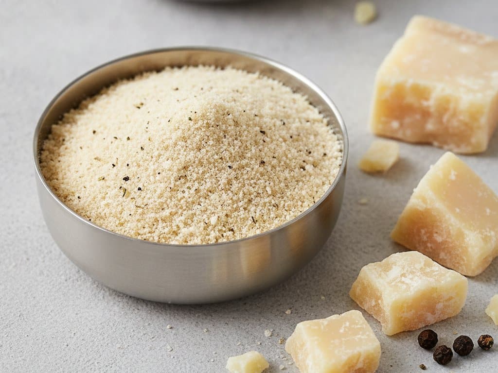 Mélange d'épices savoyarde au fromage dans une coupelle inox